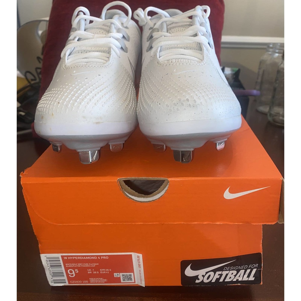 Nike Hyper Diamond 4 PRO CZ5920 100 White - Wolf Grey Pure Platinum Size 9.5 NEW